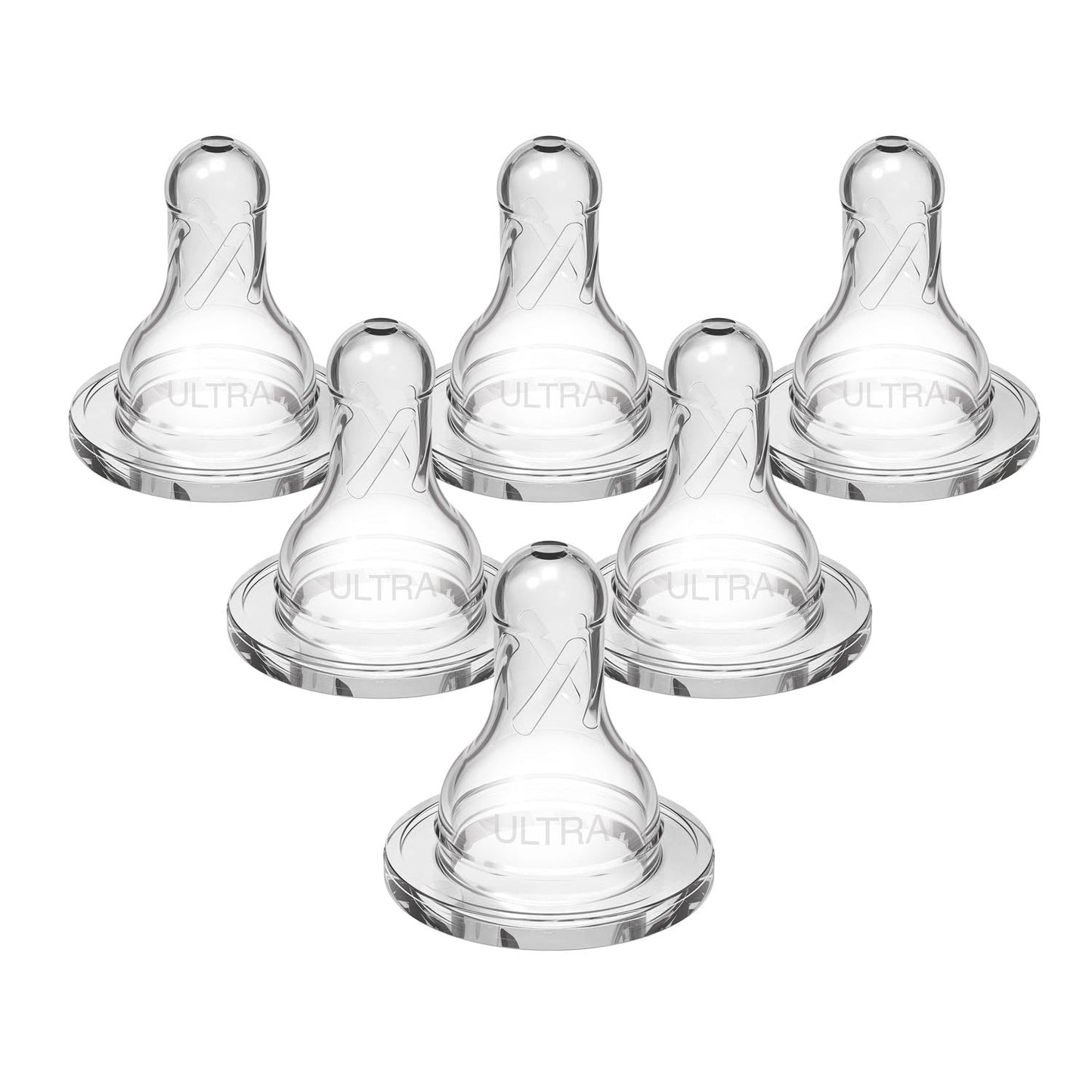 Dr. Brown's Natural Flow Narrow Baby Bottle Silicone Nipple, Ultra Preemie, 6-Pack