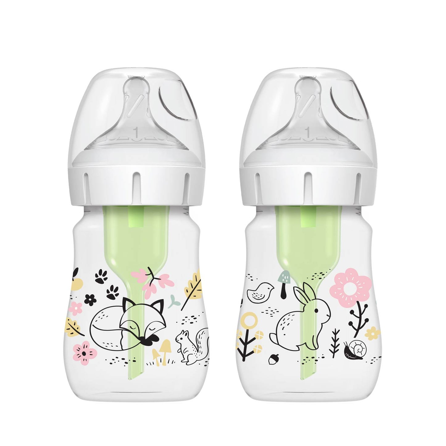 Dr. Brown's Natural Flow Anti-Colic Options+ Wide-Neck Baby Bottle, 5oz/150mL, 2-Pack