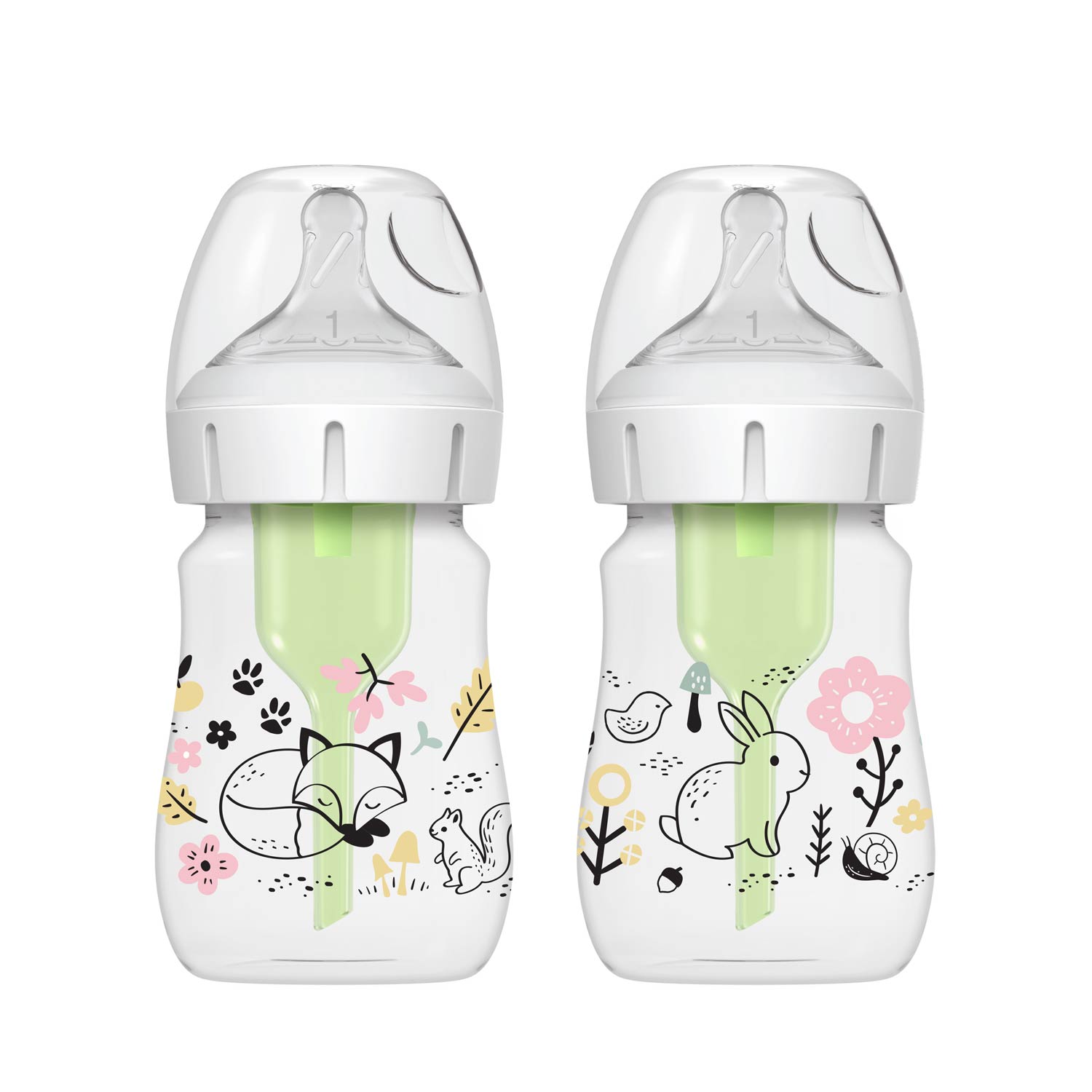 Dr. Brown's Natural Flow Anti-Colic Options+ Wide-Neck Baby Bottle, 5oz/150mL, 2-Pack