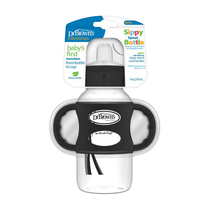 Dr. Brown's Milestones Wide-Neck Sippy Spout Bottle with Silicone Handles, 9 oz/270 mL