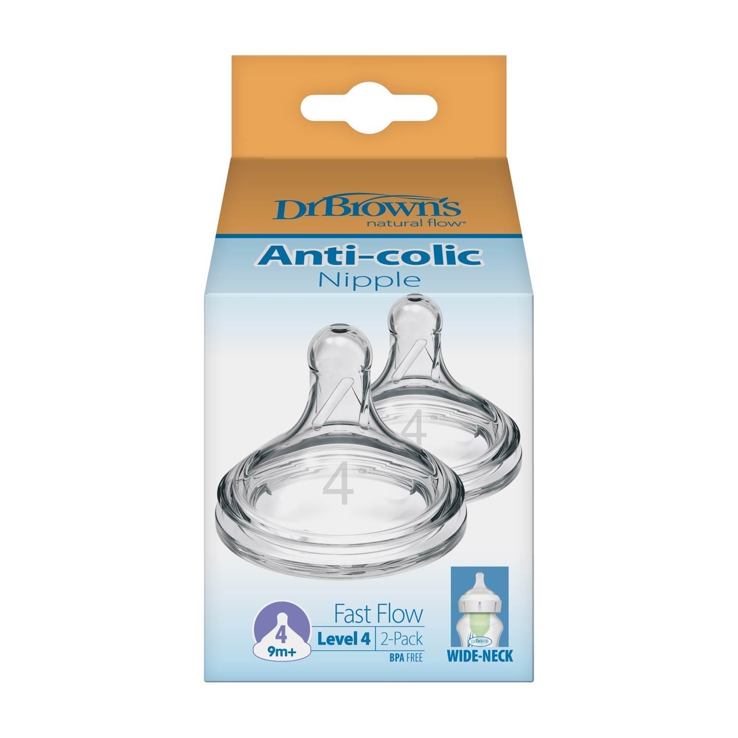 Dr. Brown's Natural Flow Wide-Neck Baby Bottle Silicone Nipple