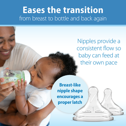 Dr. Brown's Natural Flow Anti-Colic Options+ Wide-Neck Baby Bottle, 5oz/150mL, 2-Pack
