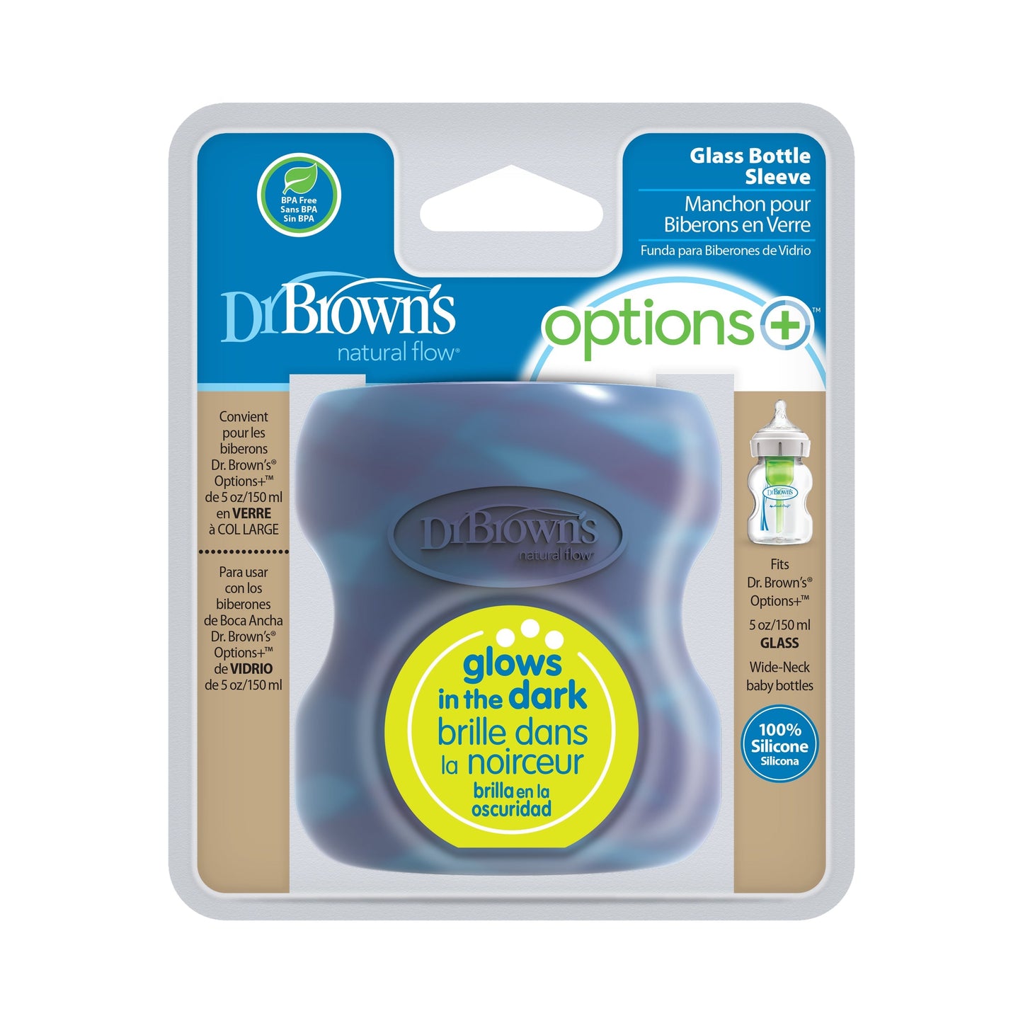 Dr. Brown's Natural Flow® Options+™ Wide-Neck Glass Bottle Silicone Sleeves