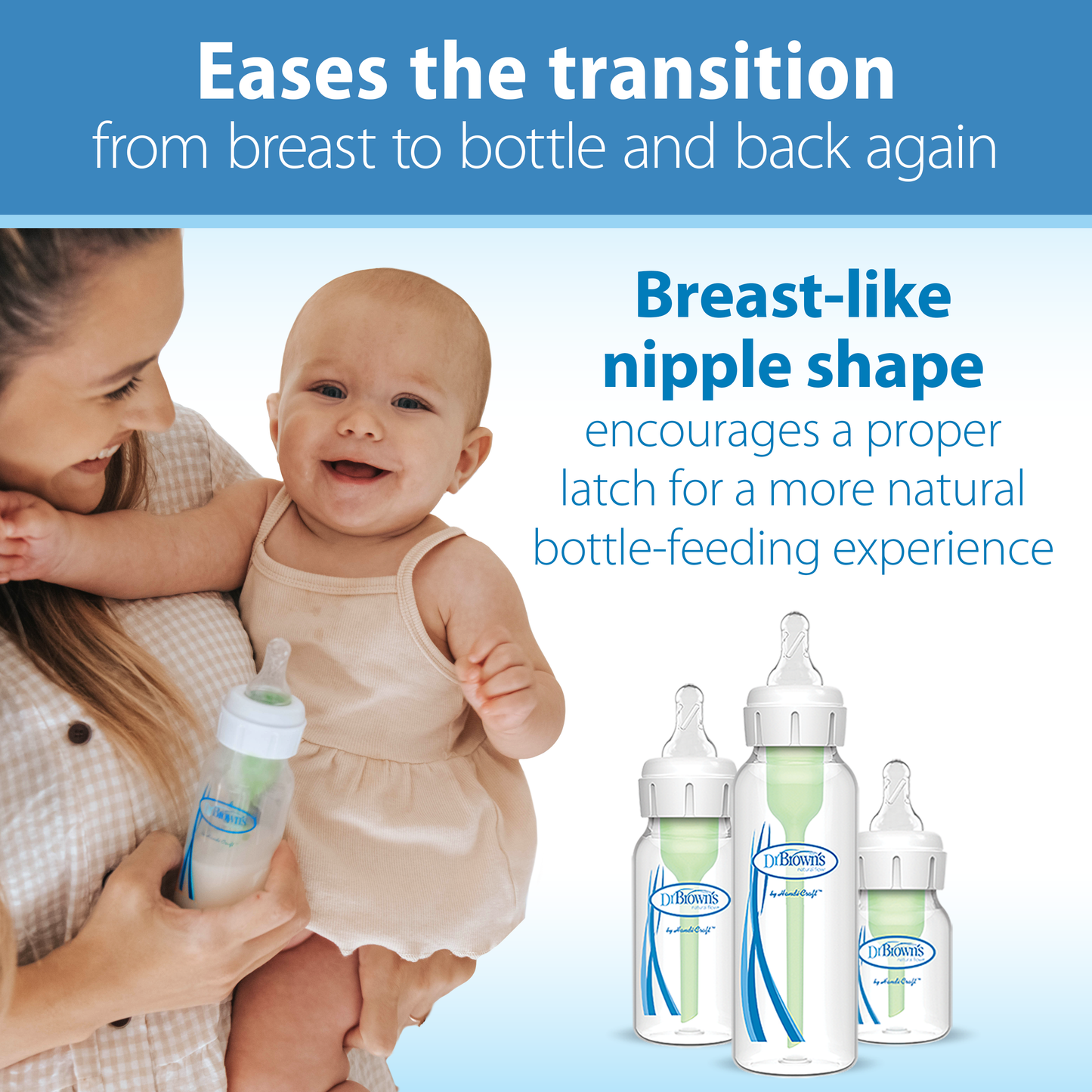 Dr. Brown's Natural Flow Narrow Baby Bottle Silicone Nipple, Level 1, 2-Pack
