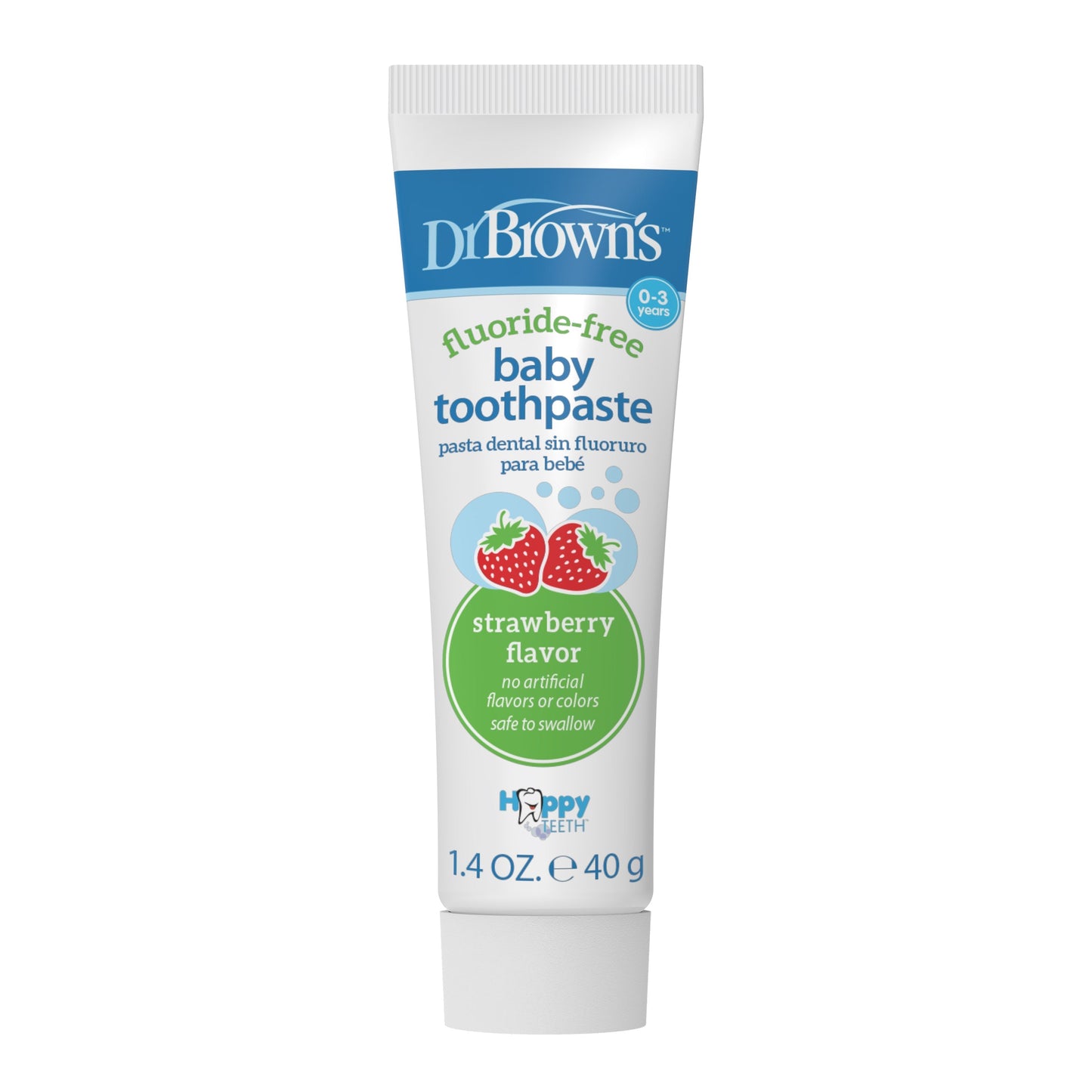 Dr. Brown’s™ Fluoride-Free Baby Toothpaste, Strawberry, 1.4oz/40g, 1-Pack