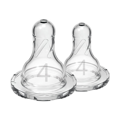 Dr. Brown's Natural Flow Narrow Baby Bottle Silicone Nipple, Level 4, 2-Pack