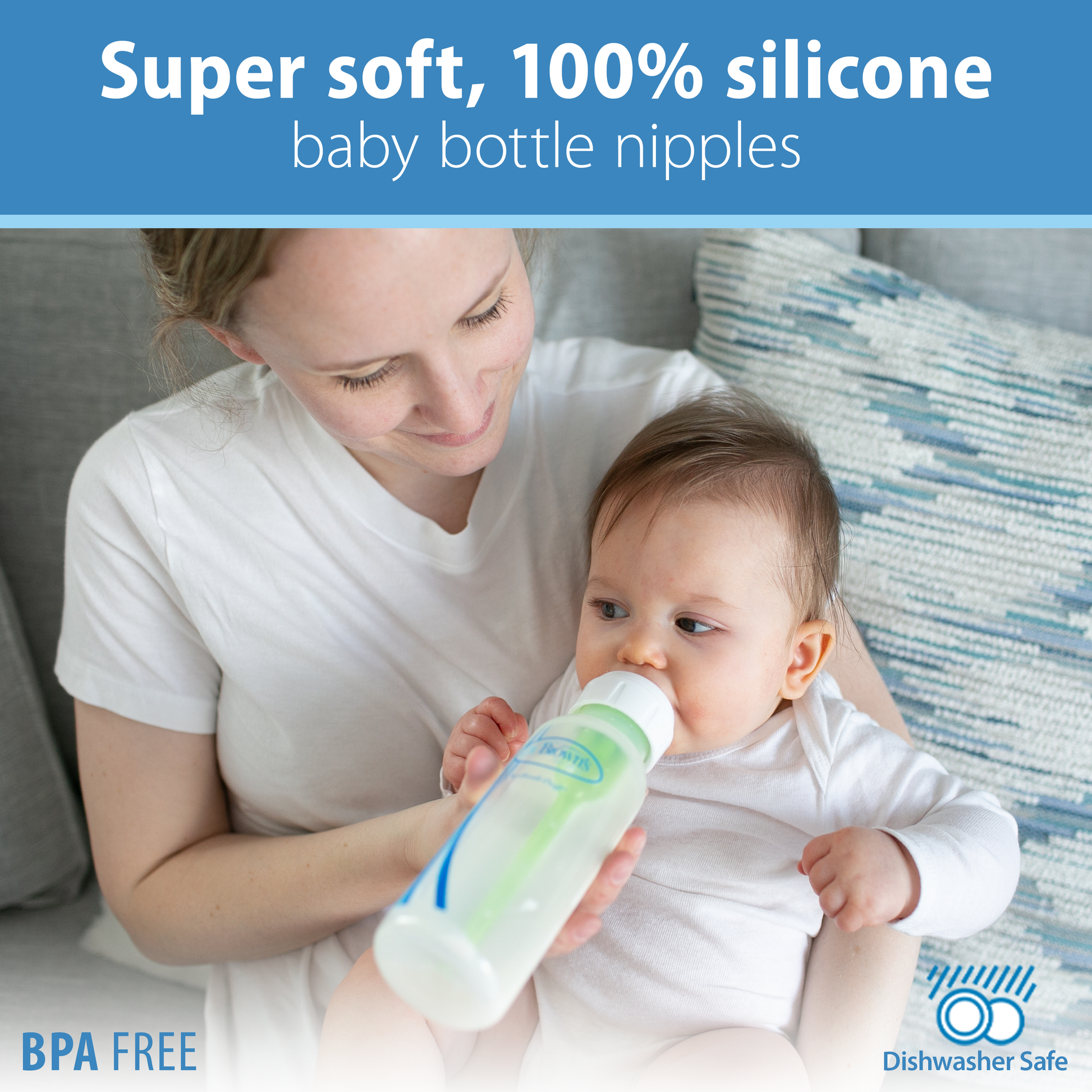 Dr. Brown's Natural Flow Narrow Baby Bottle Silicone Nipple, Level Y-Cut, 2-Pack