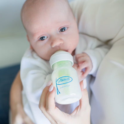 Dr. Brown's Natural Flow Anti-Colic Narrow Baby Bottle, 2oz/60mL with Preemie Flow™ Nipple, 2-Pack