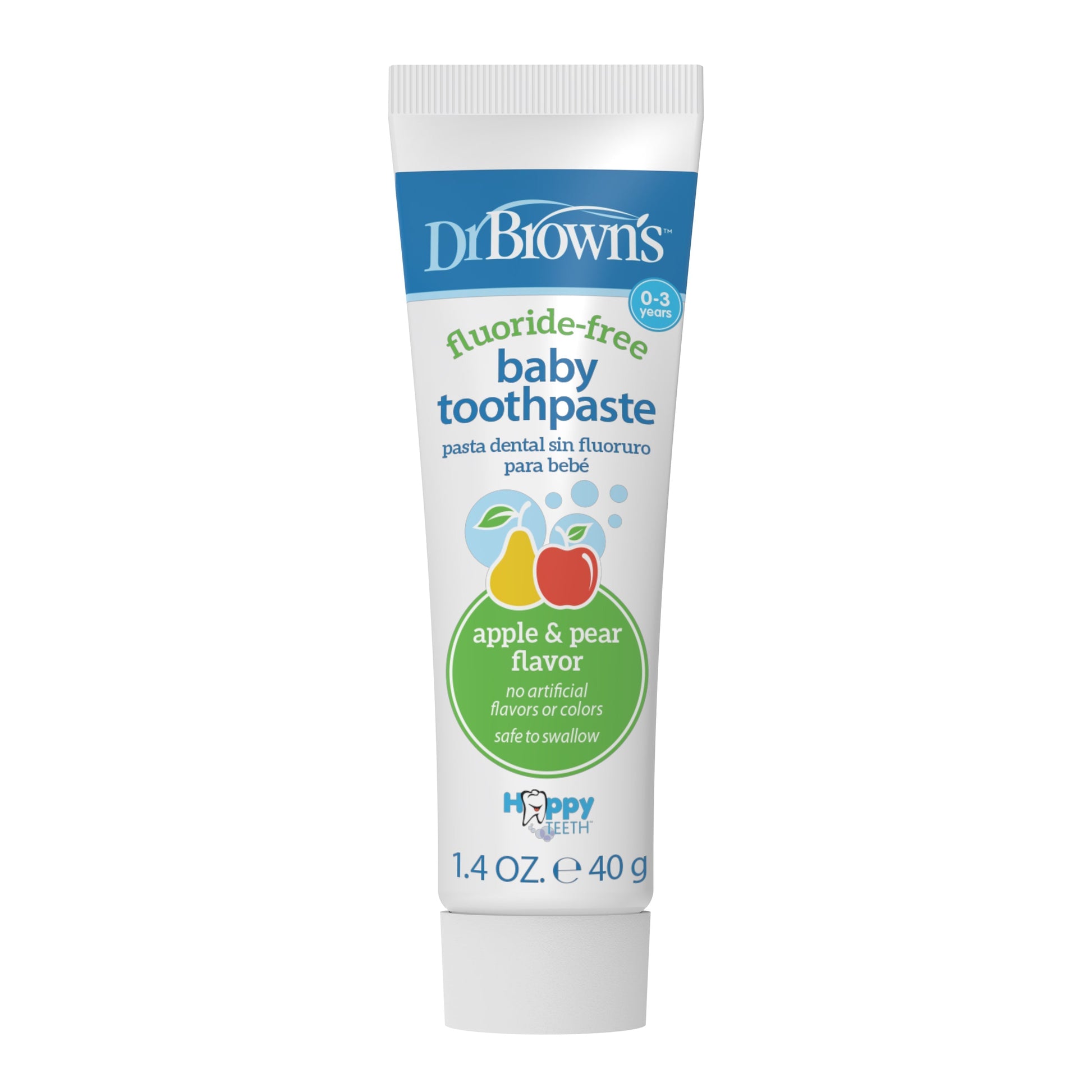 Dr. Brown’s™ Fluoride-Free Baby Toothpaste, Apple Pear, 1.4oz/40g, 1-Pack